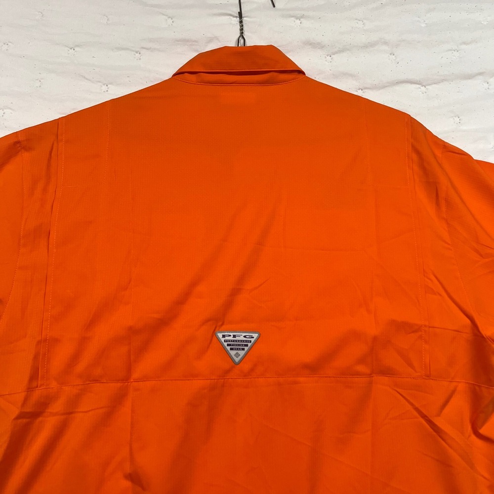 Columbia PFG Auburn Tigers Shirt Mens Large Orange Tamiami II Fishing SS - Picture 10 of 12
